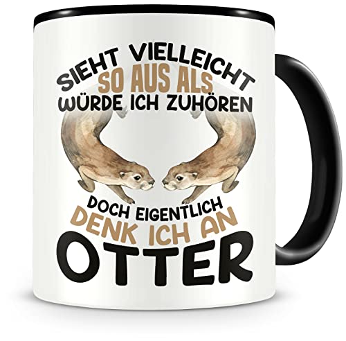 Samunshi® Otter Tasse mit Spruch Sieht vielleicht so aus Otter Geschenk für Otter Fans Kaffeetasse Lustige Tassen zum Geburtstag von Samunshi