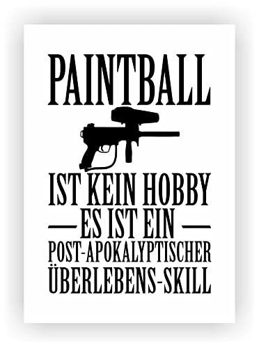 Samunshi® Paintball ist kein Hobby Poster Plakat Deko Jugendzimmer Geschenk DIN A4 21x29,7cm weiß/schwarz von Samunshi