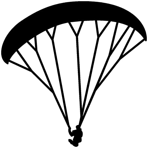 Samunshi® Paraglider Aufkleber Gleitschirm 25 x 25cm schwarz von Samunshi