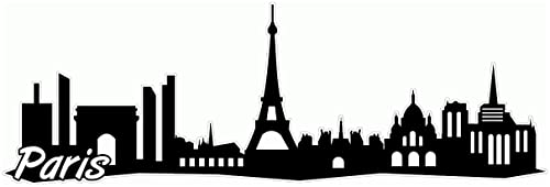 Samunshi® Paris City Skyline Aufkleber Sticker Autoaufkleber Gedruckt - 30x10cm schwarz von Samunshi