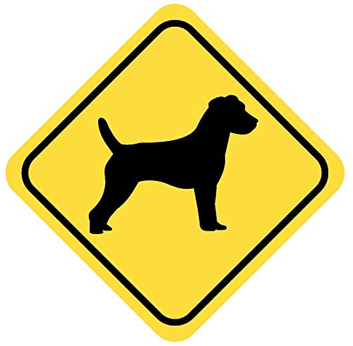 Samunshi® Parson Russel Terrier Warnschild Warndreieck Aufkleber Achtung Vorsicht Hund - 15x15cm mehrfarbig von Samunshi