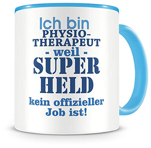 Samunshi® Physiotherapeut Tasse mit Spruch Geschenk für Physiotherapeut Mann Frau Kaffeetasse groß Lustige Tassen zum Geburtstag hell blau 300ml von Samunshi