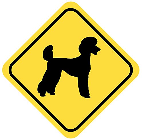 Samunshi® Pudel Warnschild Warndreieck Aufkleber Achtung Vorsicht Hund - 8x8cm mehrfarbig von Samunshi