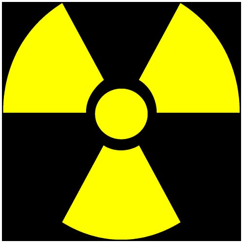 Samunshi® Radioaktiv Zeichen Aufkleber in 10 Größen und 25 Farben (10x10cm gelb) von Samunshi