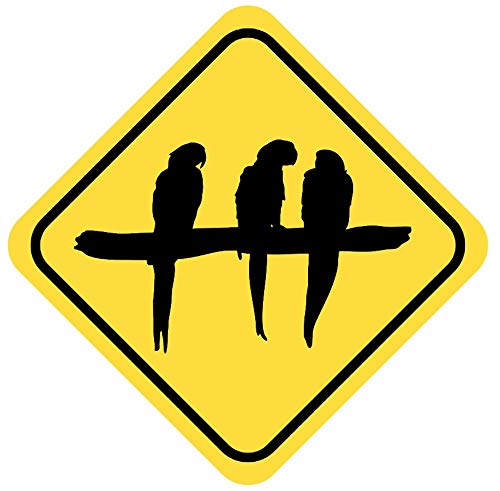Samunshi® Papageien Warnschild Warndreieck Aufkleber Achtung Vorsicht Tier - 8x8cm mehrfarbig von Samunshi