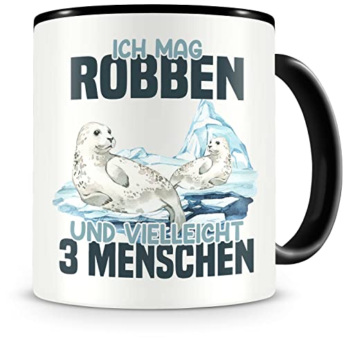 Samunshi® Robben Tasse mit Spruch Ich mag Robben Geschenk für Robben Fans Kaffeetasse Lustige Tassen zum Geburtstag von Samunshi