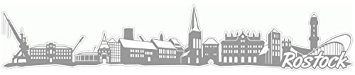 Samunshi® Rostock Skyline Aufkleber Sticker Autoaufkleber City Gedruckt - 15x2,9cm grau von Samunshi