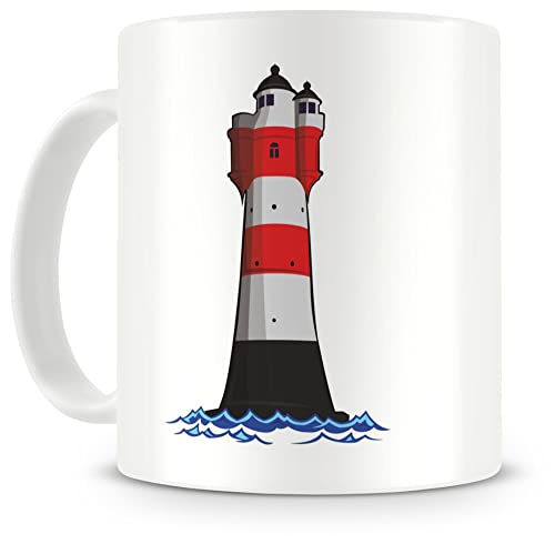 Samunshi® Roter Sand Leuchtturm Tasse Kaffeetasse Teetasse Leuchtfeuer von Samunshi