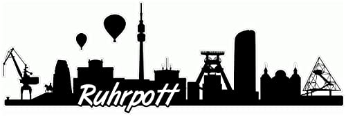 Samunshi® Ruhrpott Skyline Aufkleber Sticker Autoaufkleber City Gedruckt - 100x33cm schwarz von Samunshi