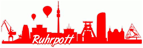 Samunshi® Ruhrpott Skyline Aufkleber Sticker Autoaufkleber City Gedruckt - 15x4,9cm hellrot von Samunshi