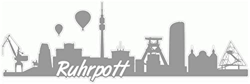 Samunshi® Ruhrpott Skyline Aufkleber Sticker Autoaufkleber City Gedruckt - 20x6,5cm grau von Samunshi