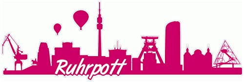 Samunshi® Ruhrpott Skyline Aufkleber Sticker Autoaufkleber City Gedruckt - 20x6,5cm pink von Samunshi