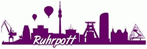 Samunshi® Ruhrpott Skyline Aufkleber Sticker Autoaufkleber City Gedruckt - 20x6,5cm violett lila von Samunshi