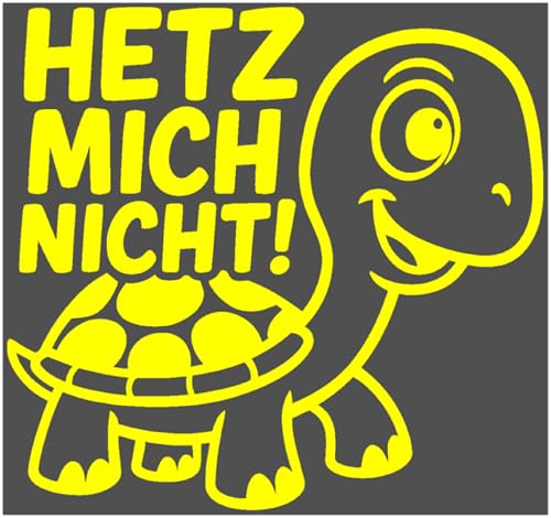 Samunshi® Schildkröte Hetz mich nicht! als Autoaufkleber für Fahranfänger Auto Motorrad Helm Fahrrrad Aufkleber Laptop Sticker Leidenschaft Vinyl Dekoration 10 x 9,3cm gelb von Samunshi