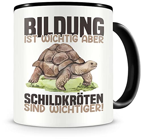 Samunshi® Schildkröten Tasse mit Spruch Bildung Wichtig Schildkröten Wichtiger Geschenk für Landschildkröten Fans Kaffeetasse Lustige Tassen zum von Samunshi