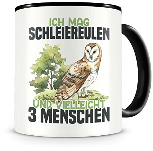 Samunshi® Schleiereulen Tasse mit Spruch Ich mag Schleiereulen Geschenk für Schleiereulen Fans Kaffeetasse Lustige Tassen zum Geburtstag 300ml von Samunshi