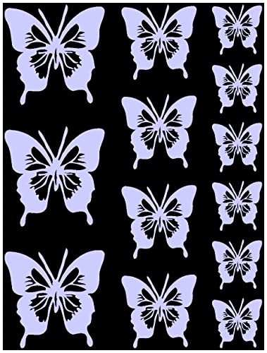 Samunshi® Schmetterling Aufkleber Set No.8 6x3,5cm4x5cmund3x7cm flieder von Samunshi