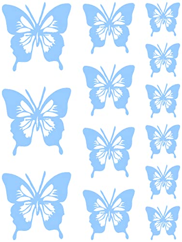 Samunshi® Schmetterling Aufkleber Set No.8 6x3,5cm4x5cmund3x7cm hellblau von Samunshi