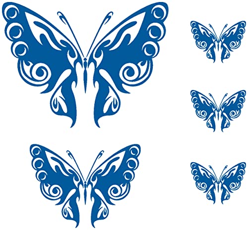 Samunshi® Schmetterling Wandtattoo Set 6 1x40cm - 1x30cm - 3x20cm enzian von Samunshi