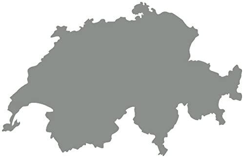 Samunshi® Schweiz Wandtattoo 80 x 51cm mittelgrau von Samunshi