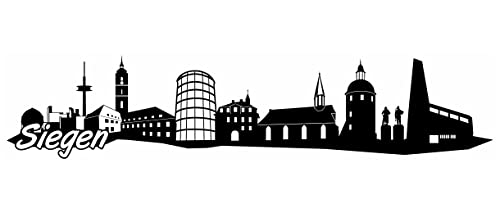 Samunshi® Siegen Skyline Wandtattoo Sticker Aufkleber Wandaufkleber City Gedruckt Siegen 120x26cm schwarz von Samunshi