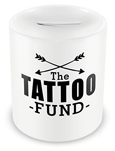 Samunshi® Sparschwein Tattoo Spardose Schwarz Weiß - The Tattoo Fund - als Gutschein Tattoo Geschenkideen Spardose Tattoo Money Witzig von Samunshi