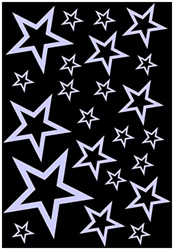 Samunshi® Sterne Aufkleber Set Outline 14x2,5cm6x5cm2x7,5cm1x10cm flieder von Samunshi