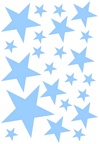 Samunshi® Sterne Aufkleber Set gefüllt 14x2,5cm6x5cm2x7,5cm1x10cm hellblau von Samunshi
