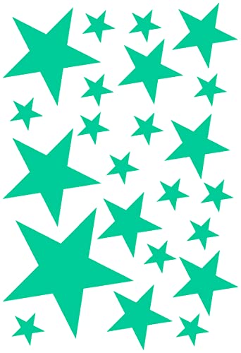 Samunshi® Sterne Aufkleber Set gefüllt 14x2,5cm6x5cm2x7,5cm1x10cm türkis von Samunshi