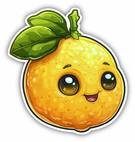 Samunshi® Süße Kawaii Zitrone Sticker Anime Autoaufkleber für Motorrad Fahrrad Roller oder Auto Sticker Fahrrad Mtb Mountainbike Rennrad Comic Cartoon Retro Aufkleber 9x10cm von Samunshi