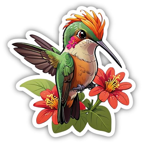 Samunshi® Süßer Kolibri Aufkleber Autoaufkleber für Motorrad Fahrrad Roller oder Auto Sticker Fahrrad Mtb Mountainbike Rennrad Comic Cartoon Tier Sticker 10cm Süßer Kolibri von Samunshi