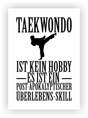 Samunshi® Taekwondo ist kein Hobby Poster Plakat Deko Jugendzimmer Geschenk DIN A2 42x59,4cm weiß/schwarz von Samunshi