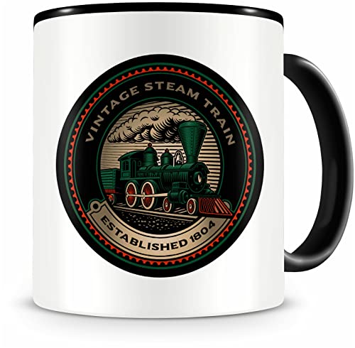 Samunshi® Tasse mit Motiv Eisenbahn Dampflok Kaffeetasse Lustige Tassen zum Geburtstag Becher Teetasse Kaffeebecher Geschenk für Eisenbahner Fans von Samunshi