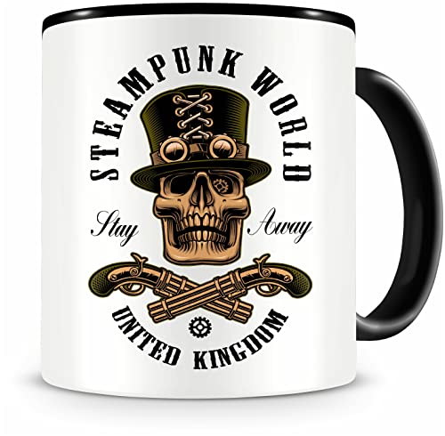 Samunshi® Tasse mit Motiv Steampunk Skull Totenkopf Kaffeetasse Lustige Tassen zum Geburtstag Becher Teetasse Kaffeebecher Geschenk für Totenkopf Fa von Samunshi