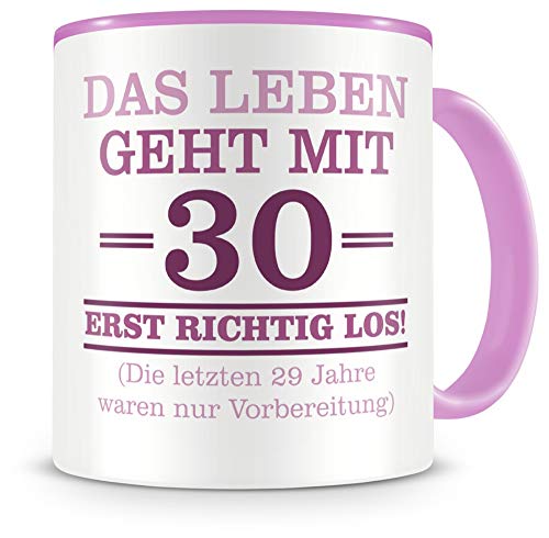 Samunshi® Tasse mit Spruch witzige Geschenke zum 30 Geburtstag Mann Frau Oma Opa Geburtstag Geschenkideen zum 30 Geburtstag rosa von Samunshi