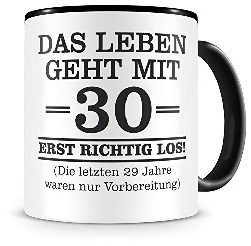 Samunshi® Tasse mit Spruch witzige Geschenke zum 30 Geburtstag Mann Frau Oma Opa Geburtstag Geschenkideen zum 30 Geburtstag schwarz von Samunshi