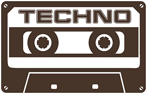Samunshi® 'Techno' Wandtattoo Cassette Wandaufkleber in 6 Größen und 19 Farben (80x51cm braun) von Samunshi