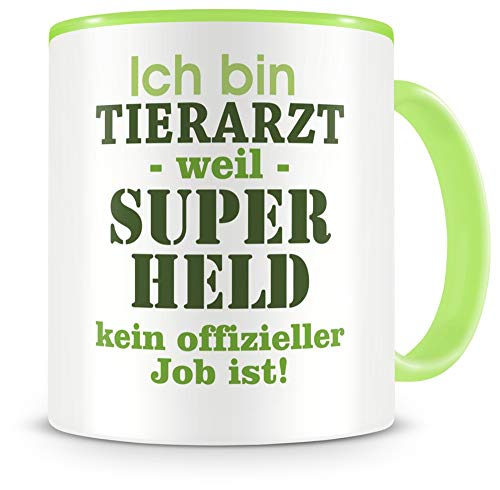 Samunshi® Tierarzt Tasse mit Spruch Geschenk für Tierarzt Mann Frau Kaffeetasse groß Lustige Tassen zum Geburtstag grün 300ml von Samunshi