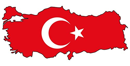Samunshi® Türkei Aufkleber Autoaufkleber in den Nationalfarben - 15x6,6cm von Samunshi