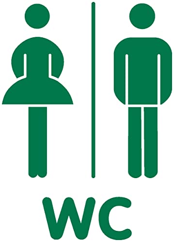 Samunshi® WC Tür Schild Türaufkleber Wandtattoo 21 x 30cm grün von Samunshi