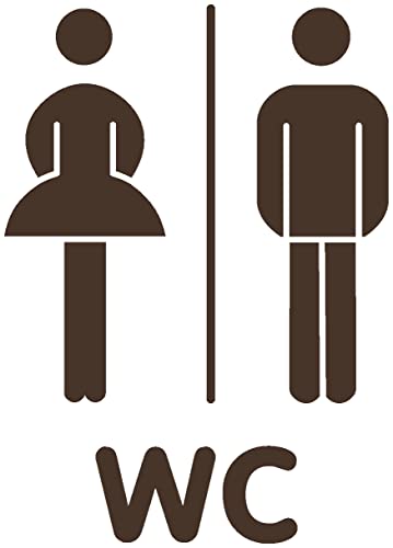 Samunshi® WC Tür Schild Türaufkleber Wandtattoo 14 x 20cm braun von Samunshi