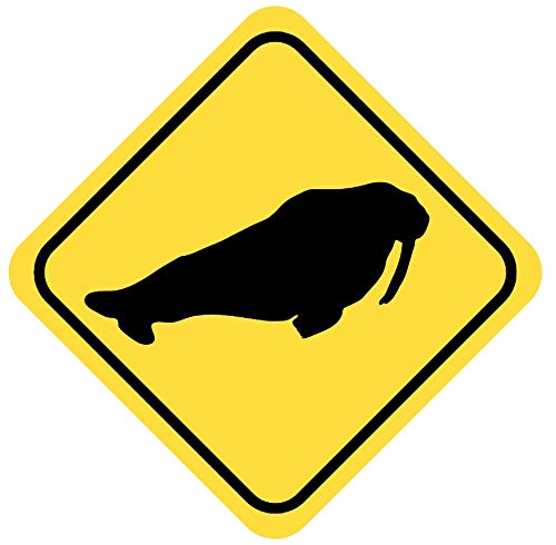 Samunshi® Walross Warnschild Warndreieck Aufkleber Achtung Vorsicht Tier - 8x8cm mehrfarbig von Samunshi