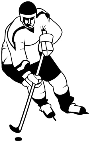 Samunshi® Wandaufkleber Eishockey Spieler 30 x 23cm schwarz von Samunshi