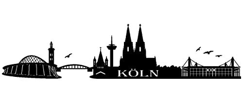 Samunshi® Wandaufkleber Köln Skyline Wandsticker mit Stadion 190 x 45cm schwarz von Samunshi