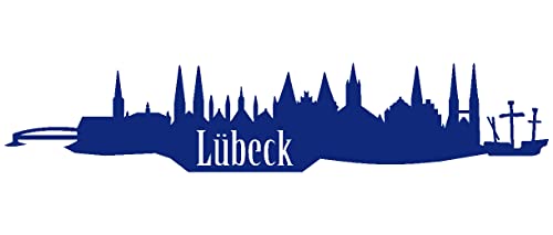 Samunshi® Wandsticker Lübeck Skyline Wandtattoo verschiedenen Größen und Farben lieferbar 70 x 14,1cm königsblau von Samunshi