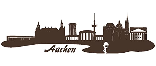 Samunshi® Wandtattoo Aachen Skyline Wandaufkleber 100 x 27cm braun von Samunshi