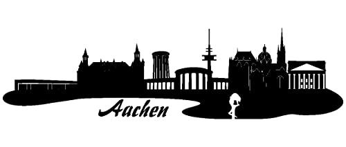 Samunshi® Wandtattoo Aachen Skyline Wandaufkleber 100 x 27cm schwarz von Samunshi