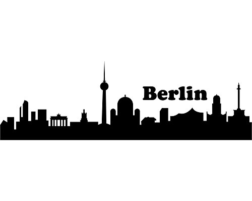 Samunshi® Wandtattoo Berlin Skyline schwarz 30x9.4 cm von Samunshi