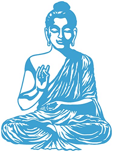 Samunshi® Wandtattoo Buddha Wandsticker 37 x 50cm lichtblau von Samunshi