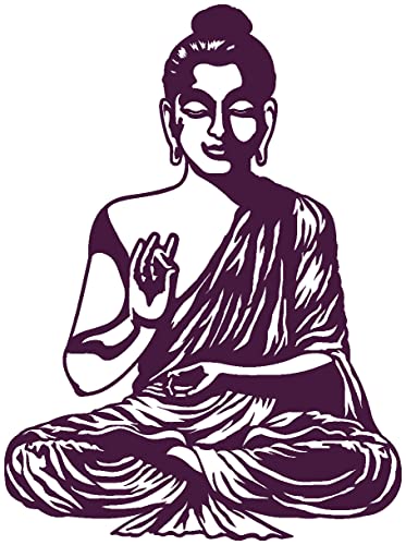 Samunshi® Wandtattoo Buddha Wandsticker 45 x 60cm aubergine von Samunshi